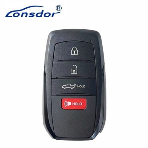 Lonsdor – LT20-10-4 – Toyota Style w/ Tailgate – 4-Button Universal Smart Key – 8A-BA – Adjustable Frequency / HYQ14FBX (Aftermarket)