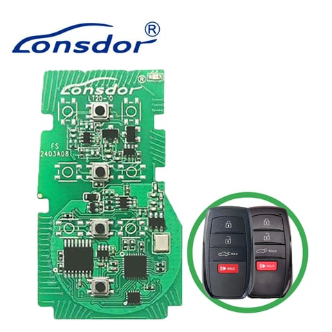 Lonsdor – LT20-10-4 – 2023 Toyota Lexus – 4-Button Smart Key – 8A-BA PCB Board – Adjustable Frequency
