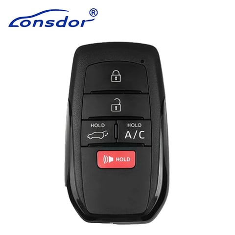 Lonsdor – LT20-10-5 – Toyota Style 5-Button Universal Smart Key – 8A-BA – Adjustable Frequency / HYQ14FBX (Aftermarket)