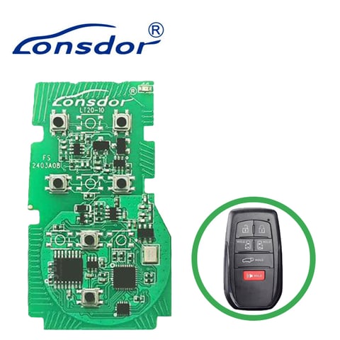 Lonsdor – LT20-10-6 – 2023-2024 Toyota Lexus – 6-Button Smart Key – 8A-BA PCB Board – Adjustable Frequency