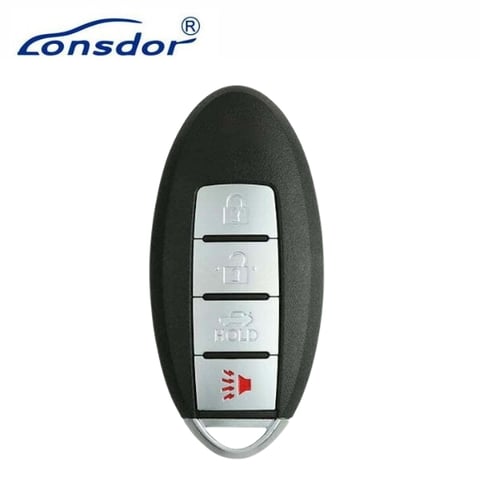 Lonsdor – NS30-06 Nissan Style – 4-Button Universal Smart Key – ID46+ID47+ID4A – Adjustable Frequency (Aftermarket)