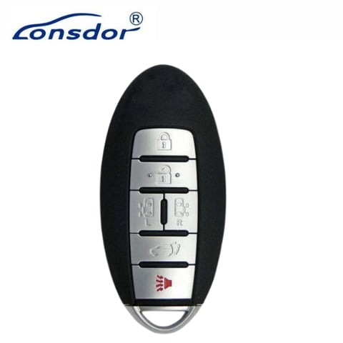 Lonsdor – NS30-08 Nissan Style – 6-Button Universal Smart Key – ID46+ID47+ID4A – Adjustable Frequency (Aftermarket)