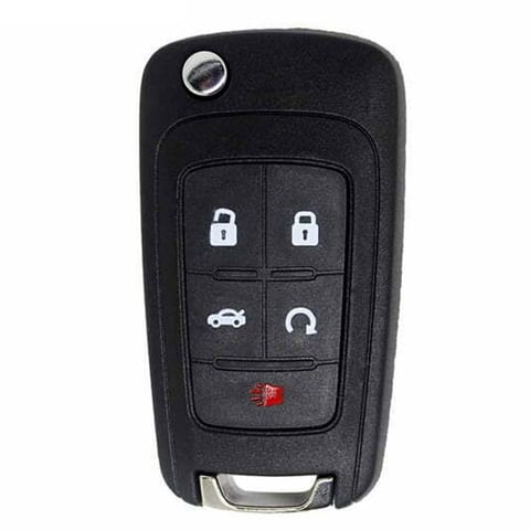 2010-2019 Chevrolet / 5-Button Flip Key / PN: 13584829 / P4O9MK74946931 / PEPS (Refurbished)