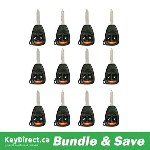 Dozen Pack / 2004-2013 Dodge / Mitsubishi / 3-Button Remote Head Key / KOBDT04A (Aftermarket)