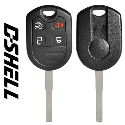 2012-2019 Ford / 4-Button Remote Head Key / D-SHELL / HU101 (Aftermarket)