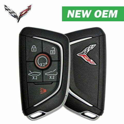 2020-2021 Chevrolet Corvette C8 / 6-Button Smart Key / PN: 13536982 / YG0G20TB1 / Chrome Logo (OEM)