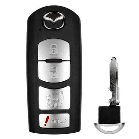 2016-2020 Mazda CX-5 CX-9 / 4-Button Smart Key w/ Hatch / PN: TKY2-67-5DY / WAZSKE13D02 (Refurbished)