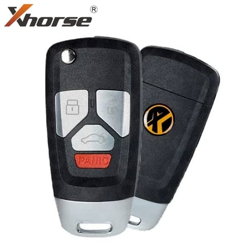Xhorse 2nd Generation – Audi Style / 4-Button Universal Flip Key Remote for VVDI Key Tool (Wired) / XKAU22EN (Wired)