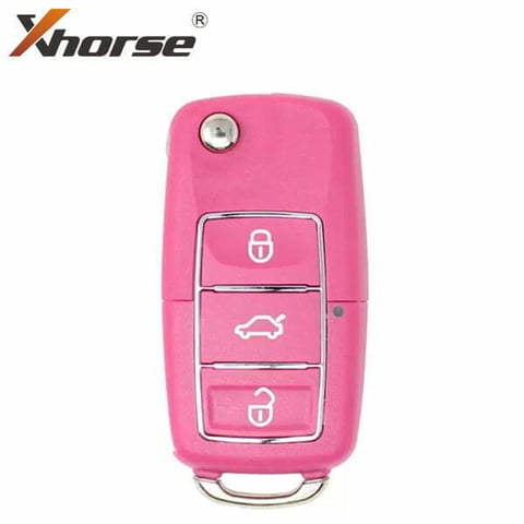 Xhorse – Volkswagen B5 Type / XKB502EN / 3-Button Universal Flip Key Remote – PINK – (Wired)