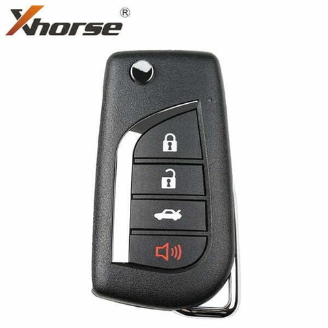 Xhorse 2nd Generation – Toyota Style / 4-Button Universal Flip Key Remote for VVDI Key Tools / XKTO12EN (Wired)
