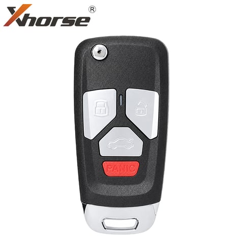 Xhorse 2nd Generation – Audi Style / 4-Button Universal Remote Flip Key for VVDI Key Tool / XNAU22EN (Wireless)
