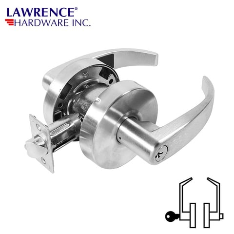 LAWRENCE HARDWARE 5300 SERIES – Entrance – Grade 2 / 26D Lever Lockset / 5304R