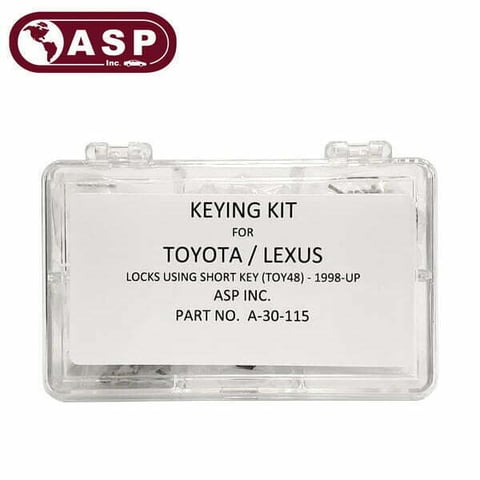 ASP – 1998-2009 Lexus Short Blade / TOY48 / Keying Tumbler Kit / A-30-115