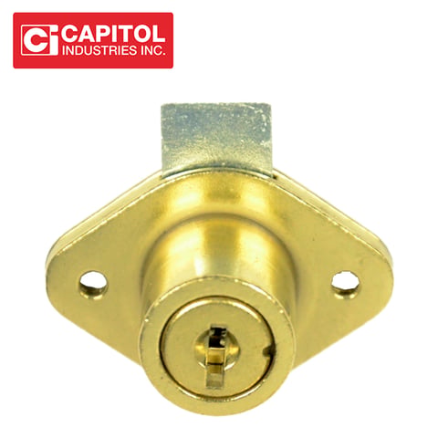 Capitol – 980-03-11 – 7/8” (20mm) Drawer Lock – BRASS – Keyed Alike To 560 / 566 / 549