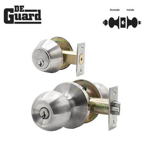 DeGuard Premium Combo Lockset – Stainless Steel – Entrance – Grade 3 – KW1