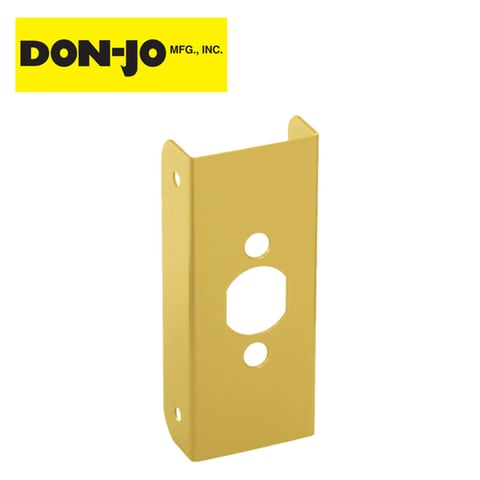 Don-Jo – 20-PB-FE – Wrap Around Plate – Reinforcer For Deadbolts and Key-In-Knob / Polished Brass