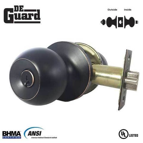 DeGuard Premium Knobset – Oil Rubbed Bronze – Entrance – Grade 3 – SC1