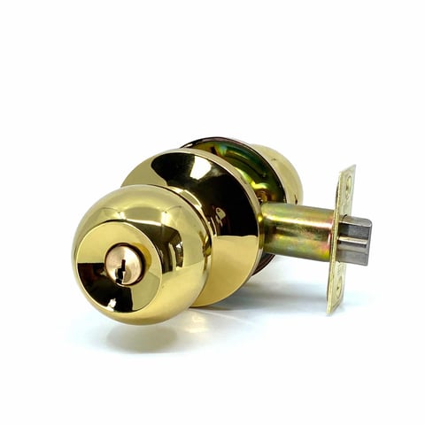 DeGuard Premium Knobset – Polished Brass – Entrance – Grade 3 – KW1