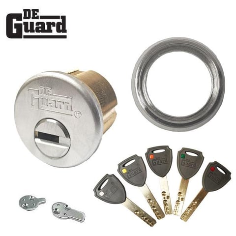 DeGuard High Security – RIM/Mortise Cylinder – 1″ – 206 Keyway – US26D – Satin Chrome