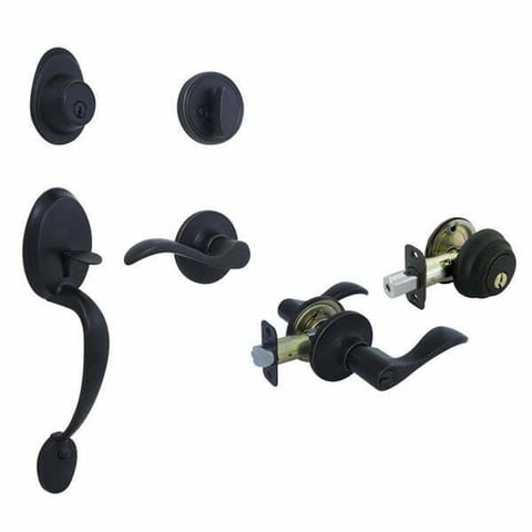 Gatehouse – Lexington / Wave Keyed Entry Handleset / Deadbolt Combo / Aged Bronze