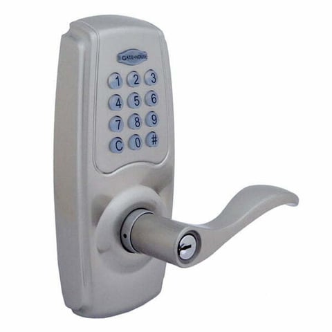 Gatehouse – Wave Electronic Door Handle with Lighted Keypad / Satin Nickel