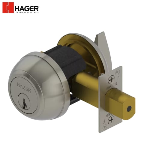 Hager – 3115 – 2-3/4” Deadlock / Grade 1 / Cylinder x Thumbturn (E2151) / US26D / SCC / KD