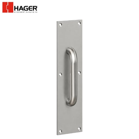 Hager – 33J – Pull Plate Square Corner / 4” x 16” / US32D