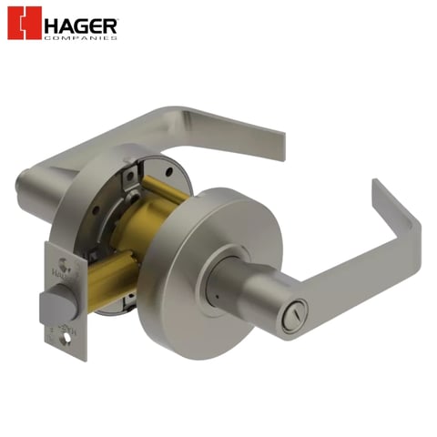 Hager – 2550 – 2-3/4” Lever / Grade 2 Cylindrical / Office (F82A) / US26D / Withnell / SCC / KD / ASA