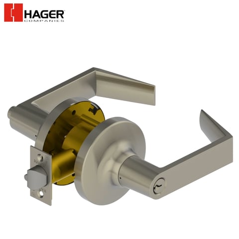 Hager – 3470 – 2-3/4” Lever / Grade 1 Cylindrical / Classroom (F84) / US26D / Withnell / SCC / KD / ASA / R1