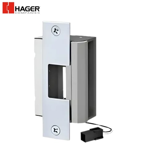 Hager – 2930 Electric Strike – Mortise Lock w/ Deadbolt / Dual Voltage 12/24VDC / US32D / CYL / Grade 1