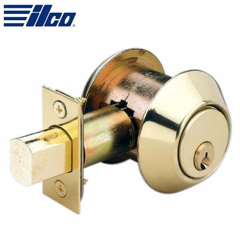 KABA ILCO – Mortise Single Cylinder Deadbolt / Heavy Duty / 2-3/8″ Backset / Bright Brass / Less Mortise Cylinder / 45-1-3-04-03P-0
