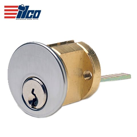 ILCO – 7075 Rim Cylinder SX10 Schlage C-K Keyway / 5 Pin / Long Standard 2 3 ⁄ 8” / 26D- Satin Chrome / KA2