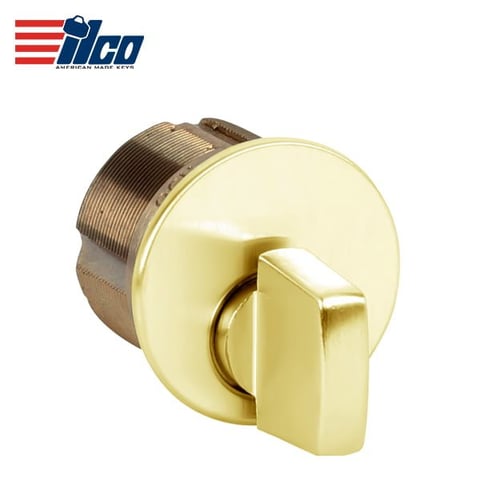 ILCO – 1” Thumb Turn Mortise Cylinder / 03 – Bright Brass / Standard Cam / 7161TK1-03
