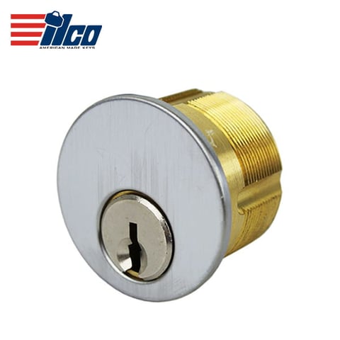 ILCO – 7165 Mortise Cylinder / 5 Pin / 1″ / Yale 8 / Adams Rite Cam / 26D / Satin Chrome / KA2