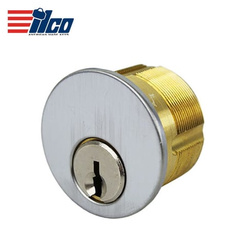 ILCO – 7185 – Mortise Cylinder / 5 Pin / 1 1/8″ / Schlage E / 26D – Satin Chrome / KA2