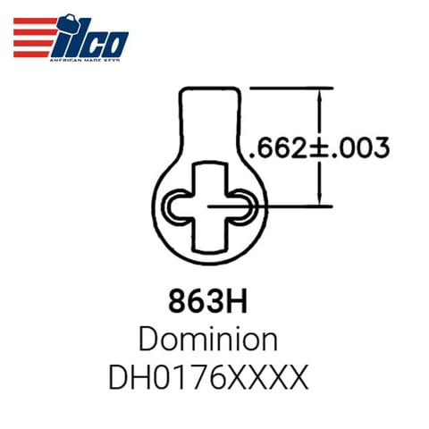 ILCO – 863H Dominion 14PR-RM Cam For Mortise Cylinders / #11