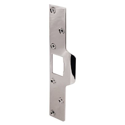 7-7/8 In Chrome-Plated Steel – Security Latch Strike With 3″ Long Screws / U 9476