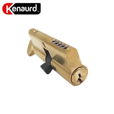 Kenaurd Profile Cylinder – Single Sided – Thumb Turn – US3 – Polished Brass – SC1 (70mm)