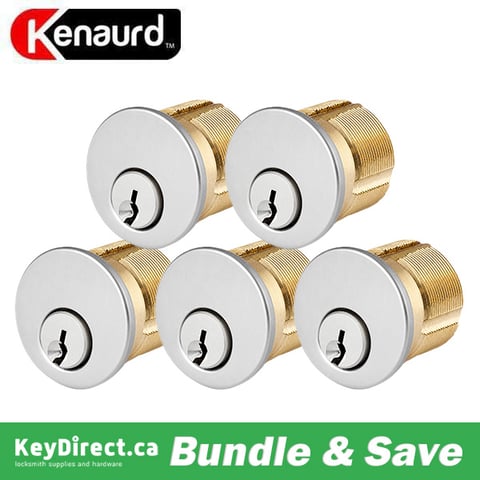 Pack of 5 | Kenaurd Premium Mortise Cylinder – 1-1/2″ – 26D – Satin Chrome – SC1