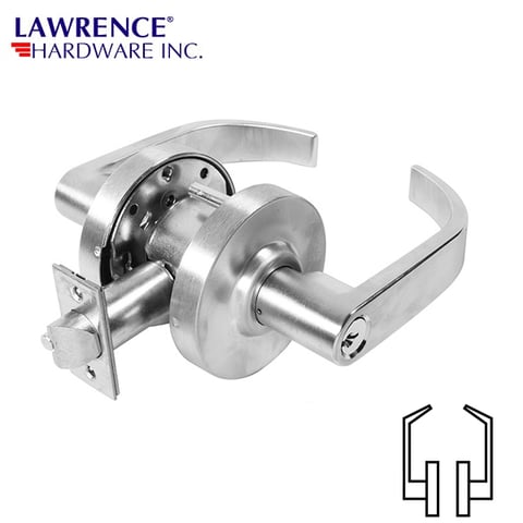 LAWRENCE HARDWARE 5000 Series – Grade 1 – Passage Set – 26D Lever Lockset – Trim R / LH5001