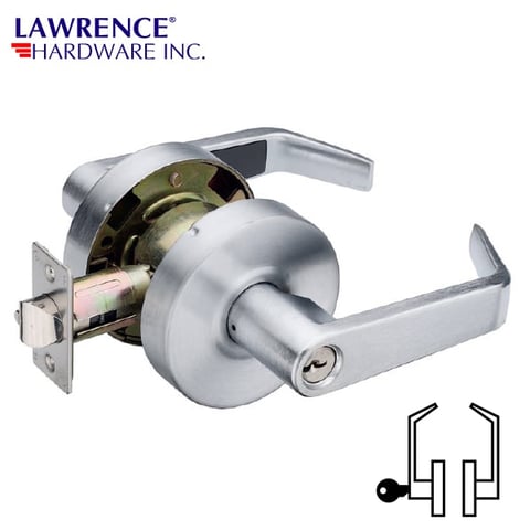LAWRENCE HARDWARE 5300 SERIES – Classroom Function / US26D Lever Lockset / LH5305