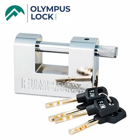 Olympus – FJM Security SPSA80 3-1/8″ / Triple Chrome Plated / D-Shaped Security Padlock