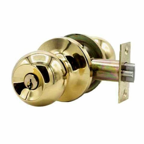 Premium Knobset – Polished Brass / Entrance US3 / Grade 3 / KW1