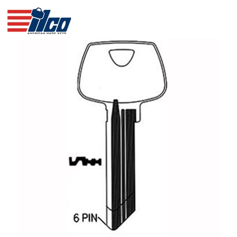 ILCO – 01007HF 6-Pin Sargent Key Blank