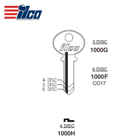 ILCO – 1000F CO17 Corbin Cabinet  Key Blank