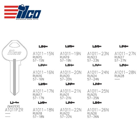 ILCO – A1011-15N Russwin Metal Key Blank