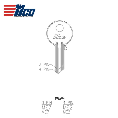 ILCO – ME2 Key Blank