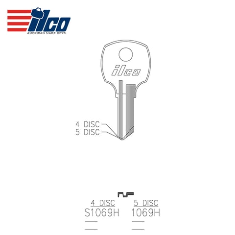 ILCO – S1069H National Cabinet Key Blank