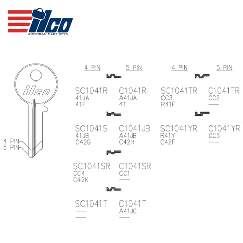 ILCO – SC1041R Chicago Key Blank