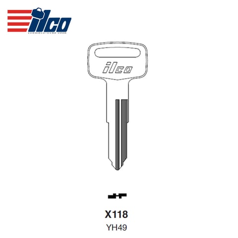 ILCO – X118 YH49 Yamaha Motorcycle Key Blank